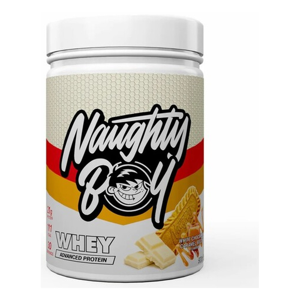 Naughty Boy Advanced Whey Białko o Smaku Białej Czekolady i Karmelowego Ciasteczka Na Masę Mięśniową 900g