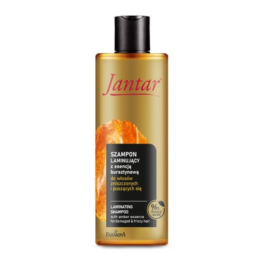 Jantar Laminujący Szampon z Esencją Bursztynową Proteinami i Ceramidami dla Włosów Zniszczonych i Puszących się 300ml