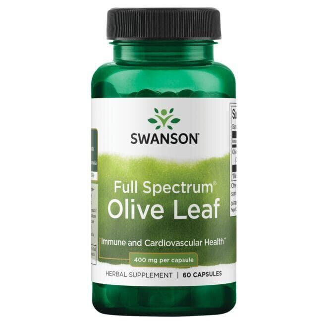 Swanson Full Spectrum Olive Leaf 400mg Liść Oliwny 60 Kapsułek