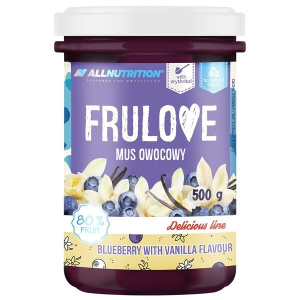 Allnutrition Frulove Mus Borówkowy z Wanilią Zdrowa Frużelina Owocowa 500g