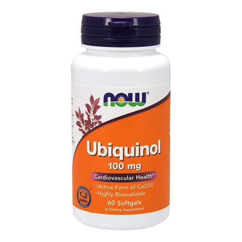 Now Foods Ubiquinol 100mg Coenzyme Q10 Energizes & Supports Heart 60 Capsules