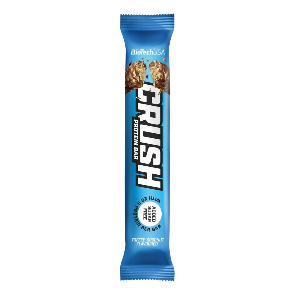 BioTechUSA Crush Bar Protein Bar Toffee Coconut High Protein Snack 12 x 64g