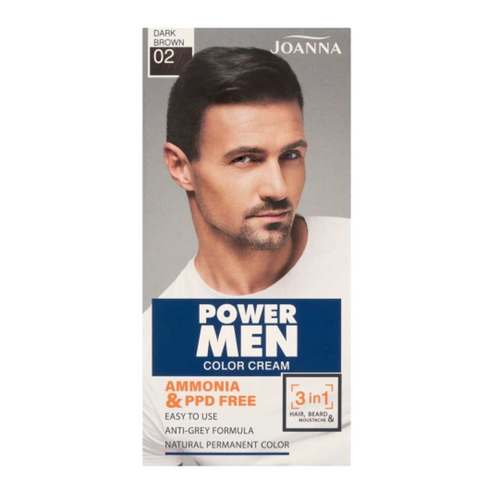 Joanna Power Men Color Cream 3w1 Farba do Włosów dla Mężczyzn Nr 02 Dark Brown 1 Sztuka
