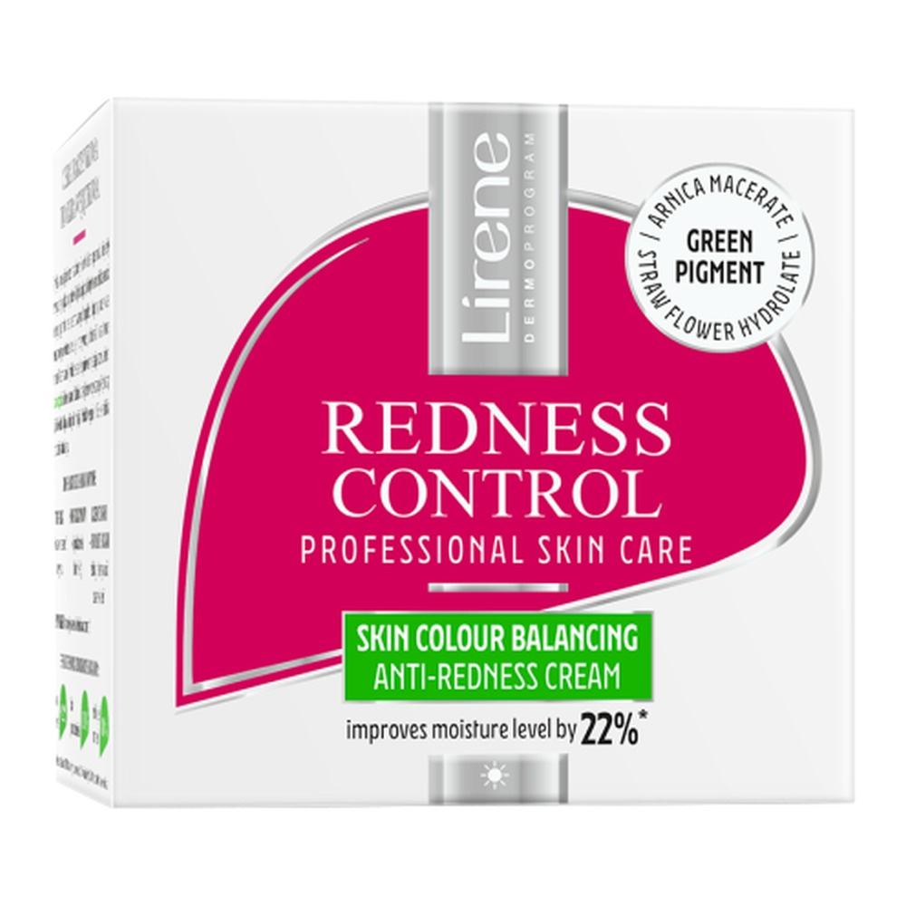 Lirene Redness Control Krem Wyrównujący Koloryt Redukujący Zaczerwienienia dla Skóry Naczynkowej 50ml