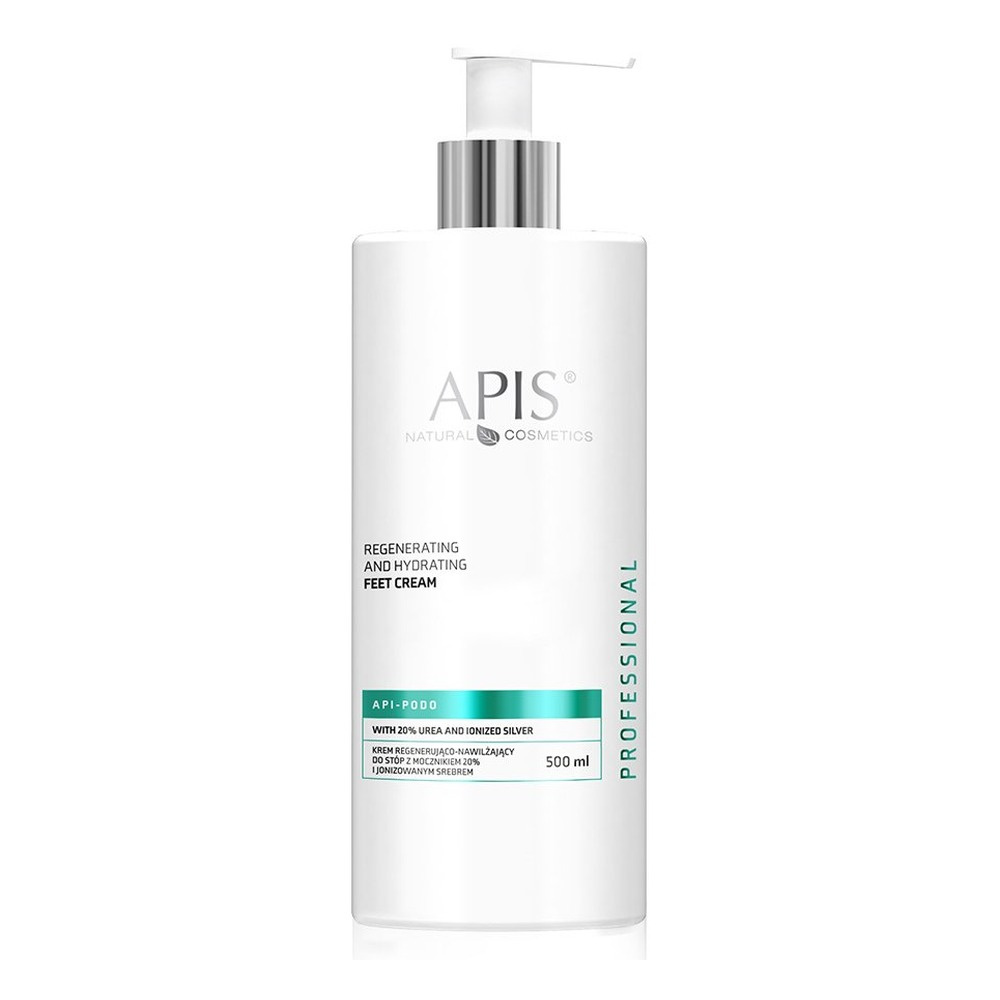 Apis Professional Api Podo Krem Regenerująco-Nawilżający do Stóp z Mocznikiem 20% i Jonizowanym Srebrem 500ml