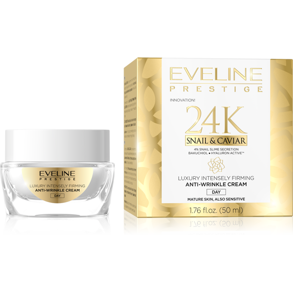 Eveline Prestige 24k Krem Na Dzień Przeciwzmarszczkowy Ślimak&Kawior 50ml