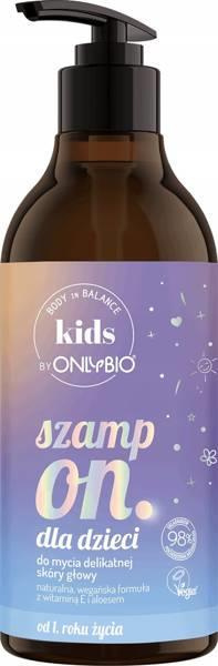 OnlyBio Kids Szampon do Mycia Delikatnej Skóry Głowy dla Dzieci od 1 Roku Życia 400ml