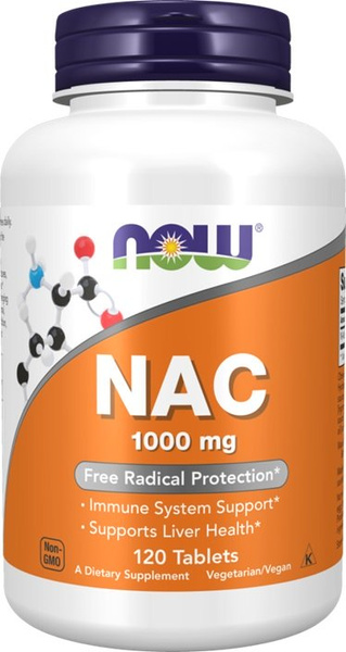 Now Foods NAC 1000mg 120 Tabletek