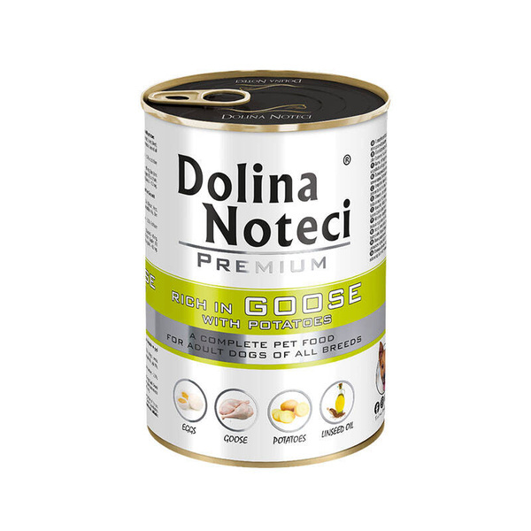 Dolina Noteci Premium Mokra Karma z Gęsią i Ziemniakami dla Dorosłych Psów Wszystkich Ras 400g