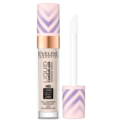 Eveline Liquid Camouflage Wodoodporny Korektor Kamuflujący z Kwasem Hialuronowym Nr 01 Light Porcelain 7,5ml