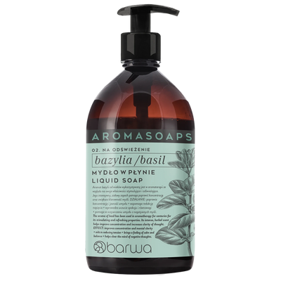 Barwa Aroma Soaps Na Odświeżenie Mydło w Płynie Bazylia do Codziennego Stosowania 500ml