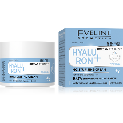 Eveline Korean Rituals Nawilżający Krem do Twarzy Hyaluron+ dla Skóry Suchej i Odwodnionej na Dzień i na Noc 50ml
