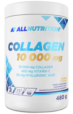 Allnutrition Collagen Hydrolizowany Kolagen z Witaminą C i Kwasem Hialuronowym Orange 480g