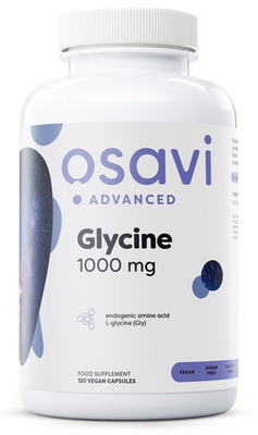 Osavi Glicyna 1000mg 120 wegańskich kapsułek na sen i wsparcie kolagenu
