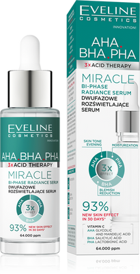 Eveline 3 X Acid Therapy AHA BHA PHA BI-Phase Dwufazowe Rozświetlające Serum 30ml