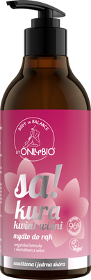 OnlyBio Body in Balance Mydło do Rąk Sakura Kwiat Wiśni dla Skóry Suchej i Szorstkiej 400ml