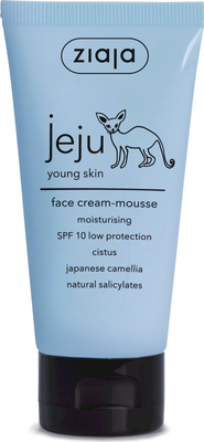 Ziaja Jeju Young Skin Biały Mus do Twarzy SPF10  dla Skóry Tłustej i Problematycznej na Dzień 50ml