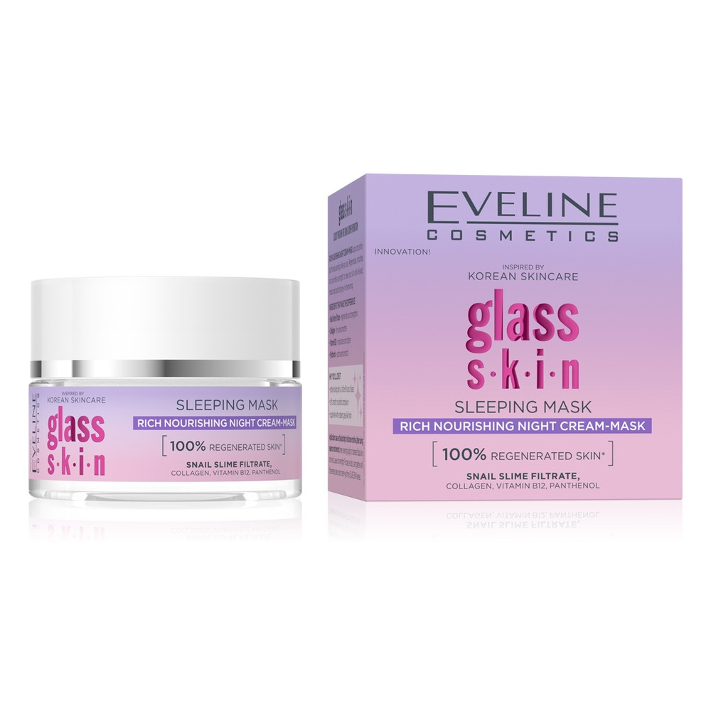 Eveline Cosmetics Glass Skin Bogaty Odżywczy Krem-Maska Na Noc 50ml