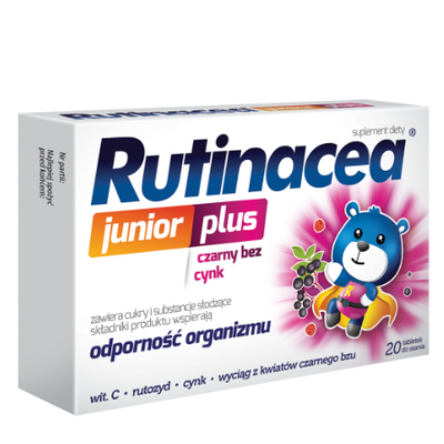 Rutinacea Junior Plus na Układ Odpornościowy dla Dzieci powyżej 3 Lat 20 Tabletek