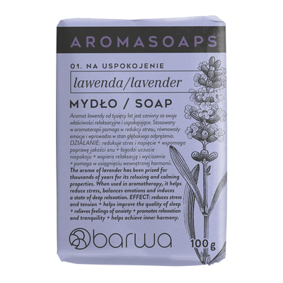 Barwa Aroma Soaps Na Uspokojenie Mydło w Kostce Lawenda do Codziennego Stosowania 100g
