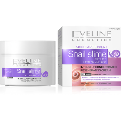 Eveline Skin Care Expert Skoncentrowany Regenerujący Krem z Filtratem ze Śluzu Ślimaka i Koenzymem Q10 na Dzień i Noc 50ml