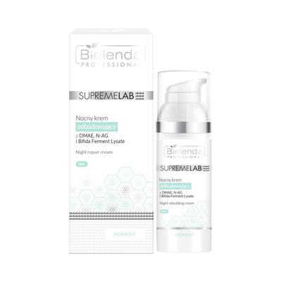 Bielenda Professional Supremelab Nocny Krem Odbudowujący z DMAE N-AG Bifida Ferment Lysate dla Skóry Dojrzałej Suchej i Odwodnionej 50ml