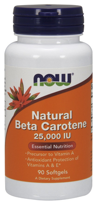 Beta Carotene Natural, 25 000 IU - 90 softgels