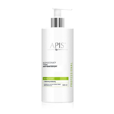 Apis Professional Acne Stop Oczyszczający Tonik Antybakteryjny z Zieloną Herbatą dla Cery Trądzikowej Tłustej i Mieszanej 500ml