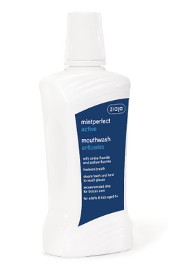 Ziaja Mintperfect Active Anticaries Mouthwash Płyn do Płukania Jamy Ustnej Stomatologiczny Przeciwpróchniczy 500ml