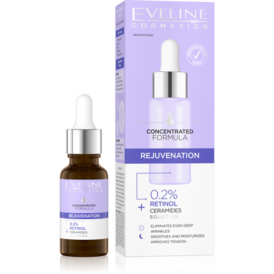  Eveline Concentrated Formula Odmładzające Serum z Retinolem i Ceramidami na Twarz Szyję i Dekolt 18ml