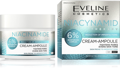 Eveline Niacynamid Therapy Krem-Ampulka 6% Reinforcing Complex dla Skóry Problematycznej na Dzień i na Noc 50ml 
