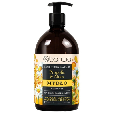 Barwa Receptury Natury Odżywcze Mydło w Płynie Propolis Aloes dla Skóry Bardzo Suchej 480ml