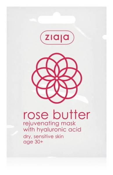 Ziaja Rose Butter Odmładzająca Maska Różana z Kwasem Hialuronowym dla Każdego Rodzaju Skóry 30+ Vegan 7ml