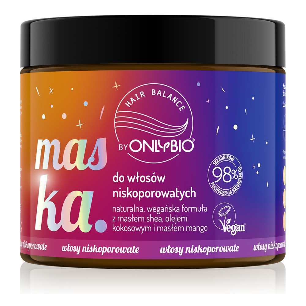 Onlybio Maska do Włosow Niskoporowatych z Masłem Shea i Olejem Kokosowym 400ml