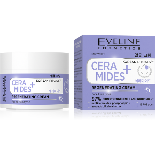 Eveline Korean Rituals Ceramides+ Regenerujący Krem dla każdego Rodzaju Skóry na Dzień i na Noc 50ml