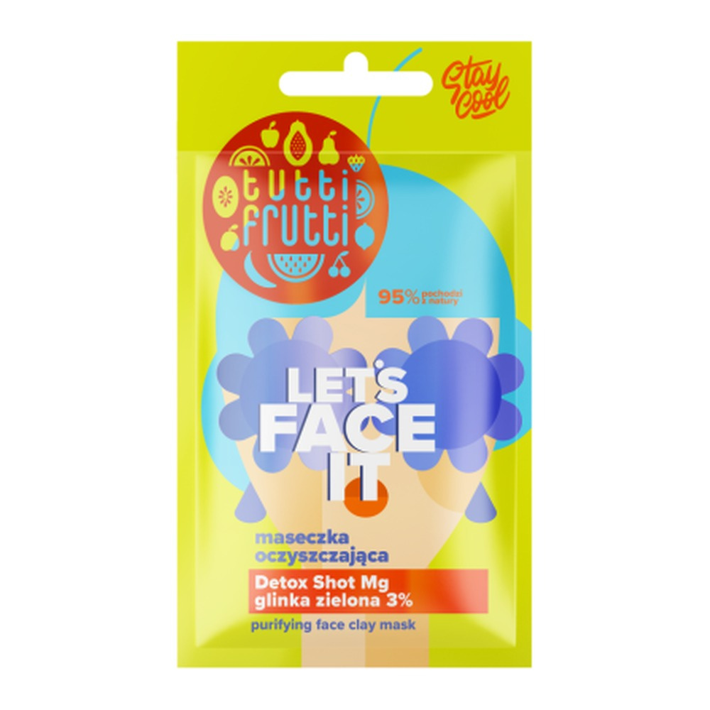Tutti Frutti Let's Face It Oczyszczająca Maseczka z Glinką Zieloną 3% + Detox Shot Mg 7g