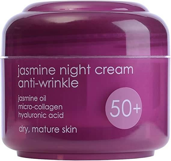 Ziaja Jaśmin Krem przeciw Zmarszczkom 50+ z Kwasem Hialuronowym dla Skóry Dojrzałej na Noc Vegan 50ml