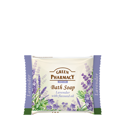 Green Pharmacy Mydło w Kostce Lawenda i Olej Lniany 100g