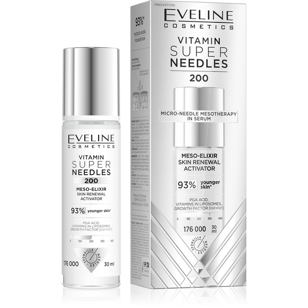 Eveline Super Needles Vitamin 200 Mezo-Eliksir Aktywator Odnowy Skóry 30ml