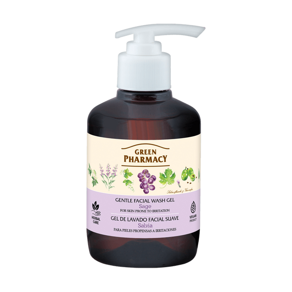 Green Pharmacy Delikatny Żel do Mycia Twarzy dla Skóry Skłonnej do Podrażnień Szałwia 270ml
