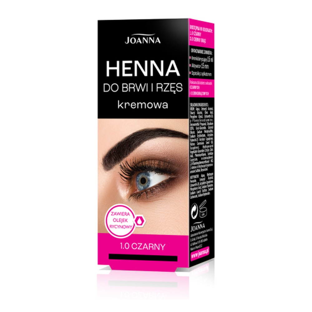  Joanna Tint Eyebrow & Eyelashes Henna do Brwi i Rzęs Nr 1.0 Czarny 15ml