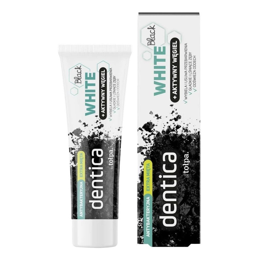 Tolpa Dentica Black White Wybielająca Pasta do Zębów z Węglem Aktywnym 75ml
