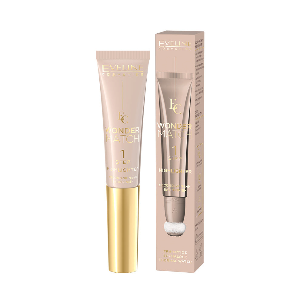 Eveline Wonder Match 1 Step rozświetlacz satynowe wykończenie 10 ml