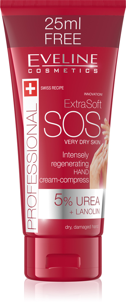 Eveline Extra Soft SOS Regenerujący Krem Opatrunek Do Rąk 5% Mocznik 100 ml