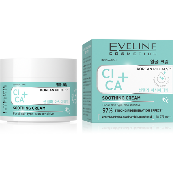 Eveline Korean Rituals Krem Kojący Cica+ dla każdego Rodzaju Skóry na Dzień i na Noc 50ml