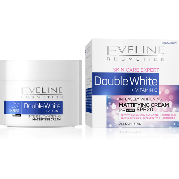 EVELINE SKIN CARE EXPERT DOUBLE WHITE  Intensywnie Wybielający Krem Matujący 50 ml