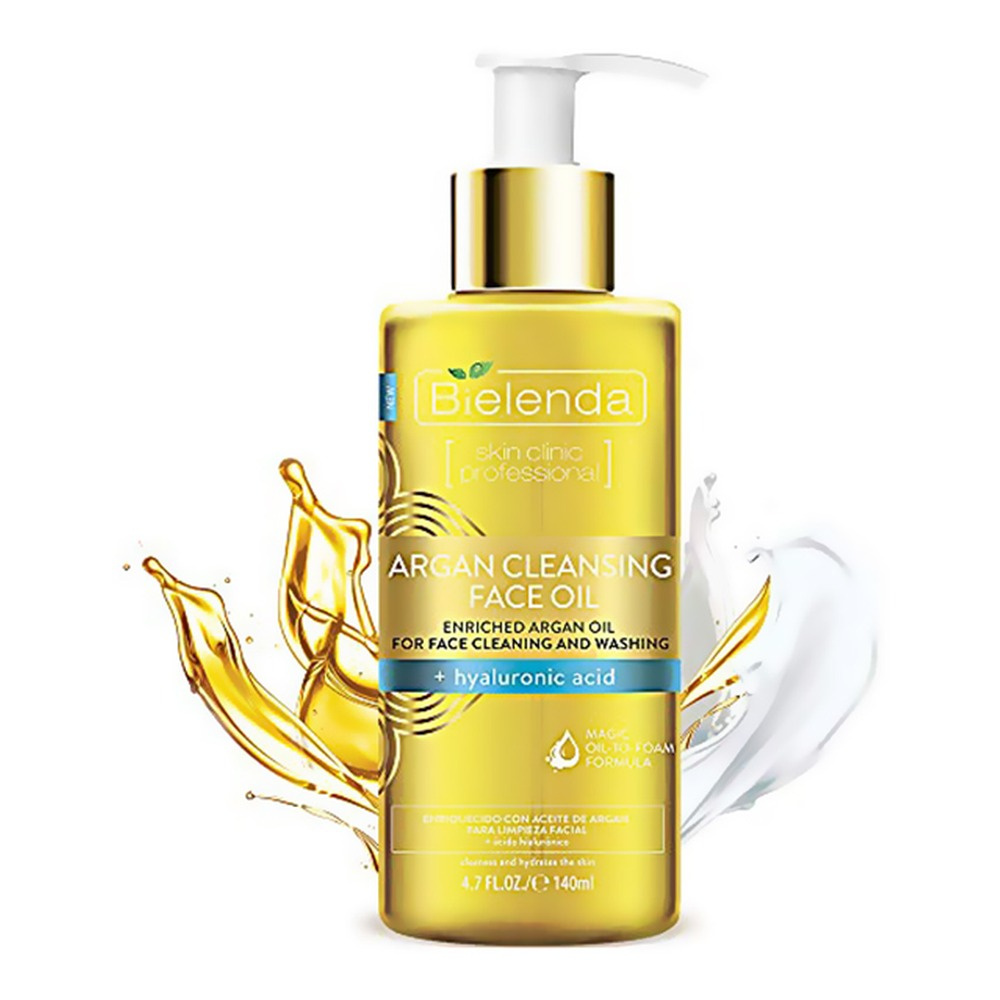 Bielenda Cleansing Face Oczyszczający Olej Arganowy z Kwasem Hialuronowym do Twarzy  140ml