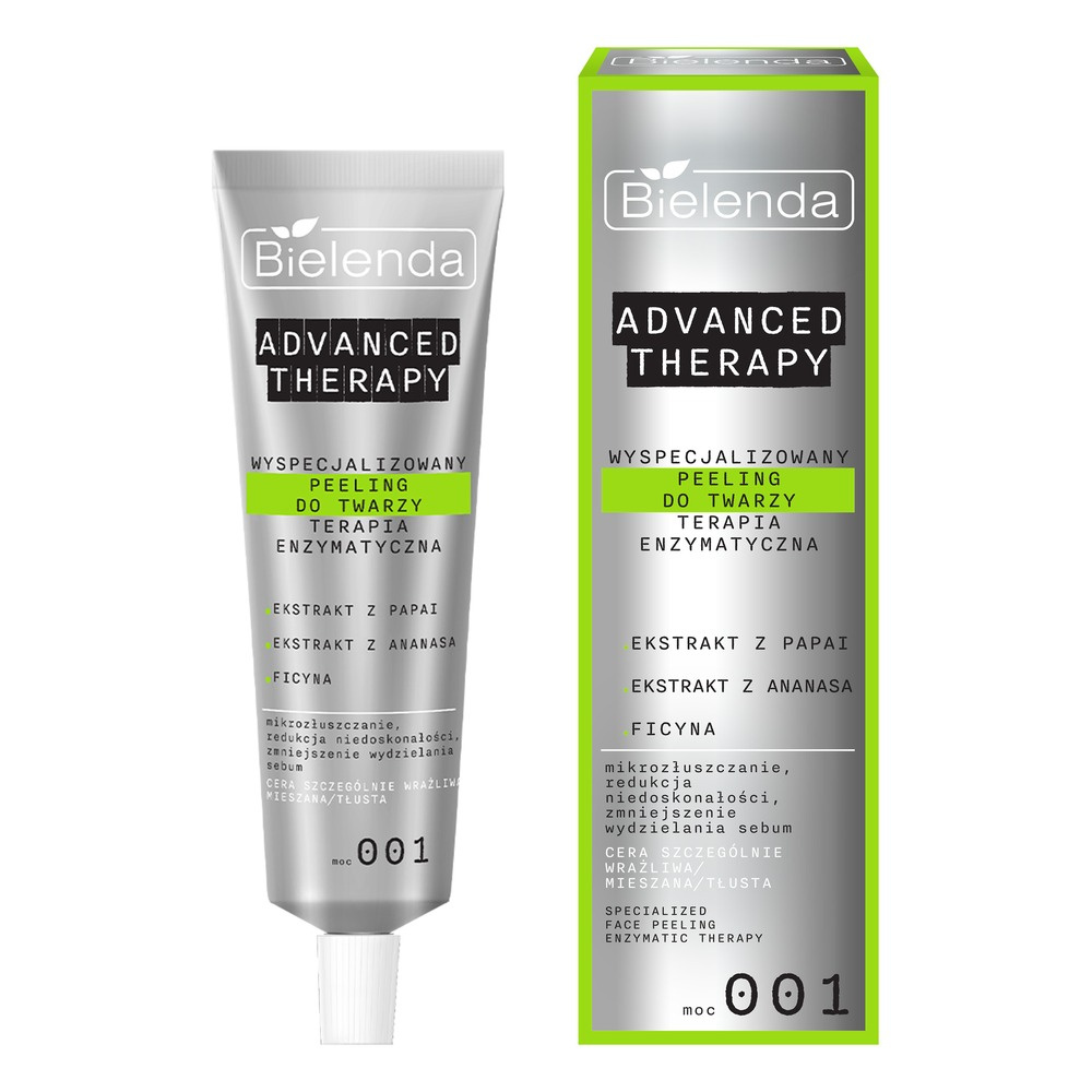 Bielenda Advanced Therapy Wyspecjalizowany Peeling do Twarzy Terapia Enzymatyczna dla Skóry Wrażliwej Mieszanej i Tłustej 001 30ml