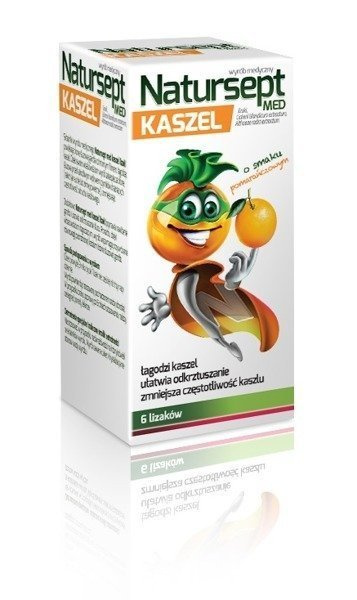 Aflofarm Natursept MED Kaszel Lizaki Pomarańczowe 6 Sztuk