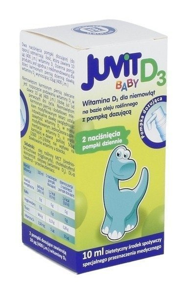 Juvit Baby D3 Krople Z Pompką Dla Niemowląt 10 ml